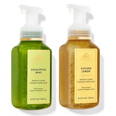 (1+1) 배쓰앤바디웍스 핸드솝 유칼립투스 민트 키친 레몬 젠틀 클린 포밍 2개 세트 Bath & Body Works Gentle Clean Foaming Hand Soap, 259ml