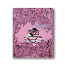 MANTO 台灣製造 DIY數字油畫 日本花海歐洲風景 初學者專用, 櫻見大阪城, 1套