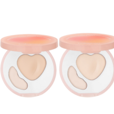 [원톱스타 같은 컬러의 하이디스크] 30초 눈물고랑 커버 더블 컬러 크림 파우더 듀얼 하이라이터 꺼진얼굴보정 하이라이트, 핑크*2, 1