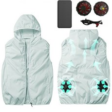 에어컨 조끼 +보조배터리10000mAh 선풍기조끼 여름 쿨링 아이스 조끼 USB 선풍기 옷 여름 현장 아이스 에어컨옷 작업복 냉풍조끼 여름 러닝 등산 아이스 조끼