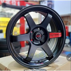 17吋鋁圈 TE37 平光黑 4/100 4/114.3 5/108 5/100 5/114.3 FOCUS 喜美, 1個