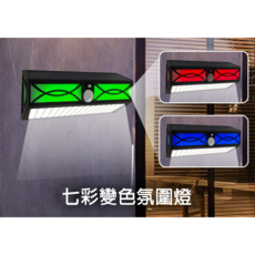 黑馬燈城 歐式太陽能感應壁燈 庭院戶外氛圍燈 A166, 白光+彩光