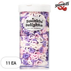 퀄리티스프링클 퍼플 화이트 핑크 엔젤 하트 스프링클, 50g, 11개