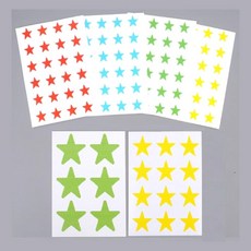 하루한점 별모양스티커 1장 사무실비품, 6P - 블루