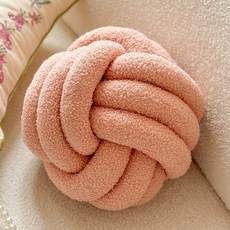 프렌치 자수 쿠션커버 소파 침대 허리쿠션용 더조이, D. Pink Puff Ball 28cm