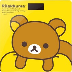 Rilakkuma拉拉熊體重機 玻璃鏡面 數位液晶顯示 正版授權, 1個, 黃抱枕