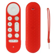 Google TV Chromecast 矽膠遙控器保護套, 1個, 紅色2024