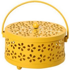 지케리 모기 퇴치 향꽂이 방충 기능 스틸 소재 어린이와 반려동물에게 안전 세련된 디자인 (노란색), 단일구성