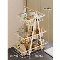 식탁위 수납장 선반 정리대 물컵 바구니 캐비닛, 1단, 화이트 3단