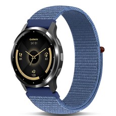 Koazon Garmin Venu 3/2/Forerunner 265/255 22mm와 호환되는 후크 앤 루프 나일론 시계 밴드 부드럽고 신축성 있는 라이트웨이트 스포츠 조절, Azure