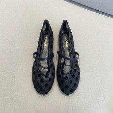 여성 플랫 메리제인 슈즈 도트 로우컷 봄 여름 굽낮은 땡땡이 샌들