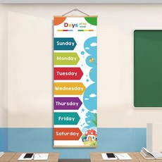 영어 교실 인테리어 포스터 벽장식 문화 스티커 벽화, 단일 패널 가격, 20 x 60cm, 7-Days