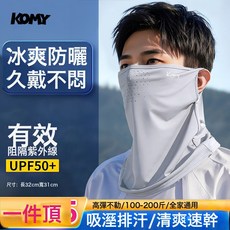 冰絲防曬面罩女分片式可喝水透氣輕薄防紫外線全臉遮陽圍脖