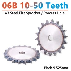 1PCS 10 50 525MM 철강 기어 스프로킷 구멍 06B 산업용 드라이브 A3 피치 체인 프로세스 롤러 플랫, 17 T th OD 55mm, 1개