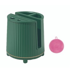 派樂360度旋轉分離式瀝水刀具架 砧板筷子湯勺瀝水籃收納座 有腳豪華款 贈矽膠清潔刷, 1個