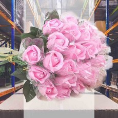 비누꽃 장미 핑크 3p 기념일꽃 100일선물 꽃비누 비누꽃다발 학예회 1주년선물