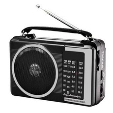 휴대용 FM AM SW 라디오 멀티 밴드 클래식 빈티지 라디오 수신기 Old-EU 플러그와 호환용 내장 스피커, 검은색, A11