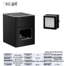 스마트 재떨이 공기청정기 가정용 담배연기 정화기 실내흡연 도구, 블랙 컬러박스+필터망 2개개, 단일 모델