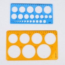 투명 플라스틱 원형 도형자 동그라미 크기별 모양자 제도용 학생용 원그리기 수학 교재 교구, 소