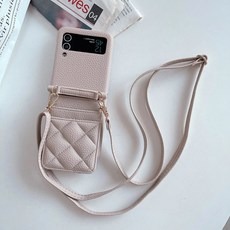 z플립5 명품 케이스 케이스 럭셔리 3 수납 핸드폰 지플립4 카드, 1개, 카키색, 캔버스