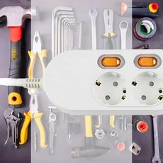 개별스위치 멀티탭 2구 1.5M 컴퓨터 연장 거실 회사 공장 멀티텝