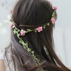 웨딩 촬영 소품 조화 꽃 화관 머리띠 헤어 장식 신부 들러리 브라이덜 샤워 파티, 1개, 화이트