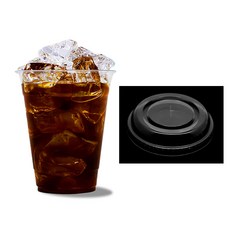 투고팩토리 아이스컵 92파이 14온스+중평 뚜껑 세트 테이크아웃 PET, 300세트, 390ml