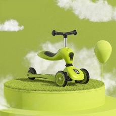 스타일닥터 2in1 킥보드 클래식 유아킥보드 접이식킥보드 수동 두발킥보드, 녹색, 1개