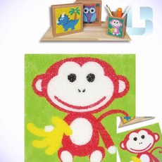 데코샌드 액자만들기 원숭이 유치원샌드아트 모래아트 모래놀이장난감