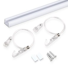 五金百貨 掛畫軌道組 0.5m + 星星掛畫鉤 2入 + Towu壁虎 TA-30 2入 + 左右封蓋組 安裝面 石膏板, 1個, 透明