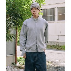 XERO 풀 집 핑거 홀 스웨트 셔츠 멜란지 그레이