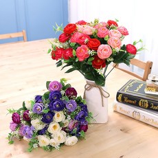 3+2 고급조화 성묘 산소꽃 나난장미 조화 꽃다발, L_나난장미 퍼플, 1개