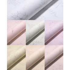 淡雅花卉禮品包裝紙，清新文藝風生日節慶禮物包裝，精美禮品包裝紙, 白色, 1個