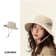 데이실드 빅사이즈 매쉬 사파리 모자, 무지, 베이지