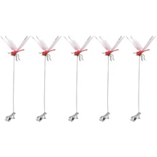 20-3pcs 시뮬레이션 잠자리 클립 버그 억제 현실적인 모자 구충제 홈 가든 장식, 03 Red 5PCS