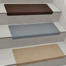 可裁剪家用木樓梯墊 免膠自粘防滑地毯 大理石地墊瓷磚臺階貼, 1個, 米黃色,80cm*24cm+下折3cm