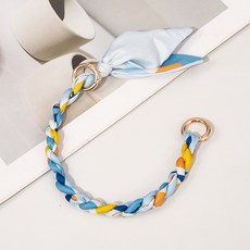 Naizi Premium Selection 編織絲巾包帶 26CM 創意包肩帶 短版掛包, A2 藍色系列, 1個