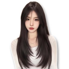 하이유니 [허리기장] 클라라 레이어드 롱 스트레이트 통가발 75cm, 1개, 브라운블랙