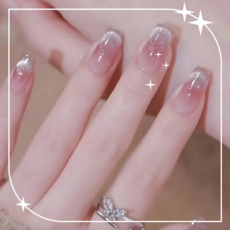 미리앤주 데일리 숏롱 디자인 셀프 네일아트 붙이는 네일팁 24P, 1개, 10-스마일 핑크 캣아이