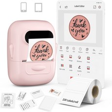 Marklife 휴대용 프린터 B1 B21 P50 열전 사 프린터 무선 자체 접착 태그 사무실 학교 주방, [01] 옵션1