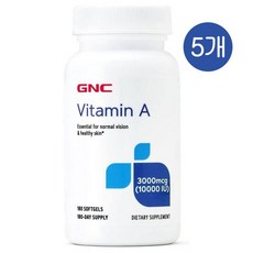 지엔씨 비타민A 10000IU 소프트젤 GNC Vitamin A, 5개, 180정