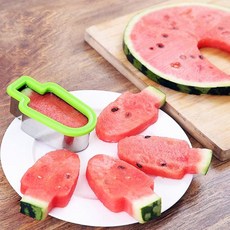 간편 수박 커터 슬라이서 손님맞이 인스타 과일 커팅 수박칼 과일깎이 주방용품 수박커터 과일조각기, 1수박슬라이서-그린