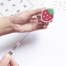 캐릭터 사원증 릴홀더 간호사 이름표 길이조절 클립형, 1개, 5-릴홀더-보라꽃