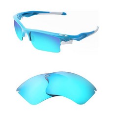 HiCycle2 오클리 패스트 재킷 XL 선글라스용 편광 교체 렌즈 - 멀티 옵션 렌즈 천 포함, 아이스 블루, 1개