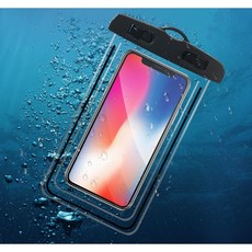 6.3吋PVC手機防水袋 附掛繩, 1個, 黑色邊框