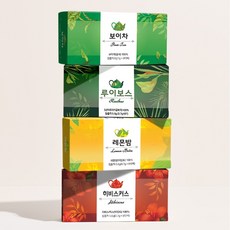 [본사직영] 다예 건강한 밸런스 티타임 4종(보이차8T+루이보스8T+레몬밤8T+히비스커스8T), 10개, 32개입, 24g