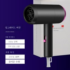 DFMEI 헤어 드라이어 음소거 헤어 케어 음이온 가정용 헤어 드라이어 저전력 500W 헤어 드라이어, 스페이스 그레이 2300W [블루라이트 헤어케어]