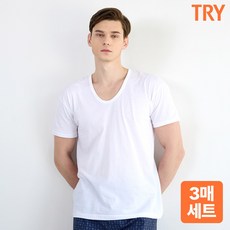 TRY 남성 데일리 순면 반팔 런닝 3매 세트