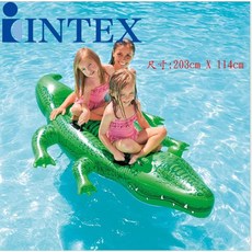 INTEX 動物造型泳圈 兒童泳具, 1個, 雙人鱷魚