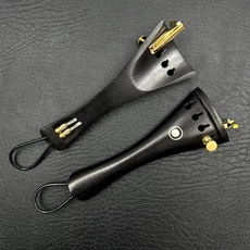 쿠쿠스토어 1pcs 바이올린 4/4 테일 피스 대추 나무/흑단 우드 (파인 튜너 + 나일론 Tailgut 포함), 24 1-8 Ebony style